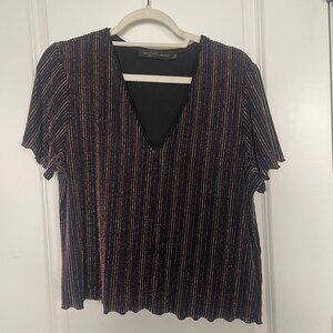 House of Harlow x Revolve rainbow metallic top